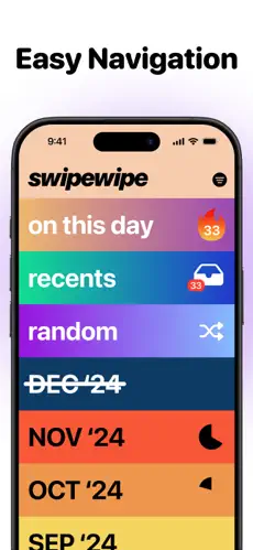 Browsing photos in a specific month.